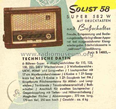 Solist 58 UKW-Super 582W; Siemens-Austria WSW; (ID = 708838) Radio