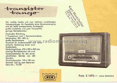 Transistor-Tango Super 591-VTR; Siemens-Austria WSW; (ID = 708888) Radio