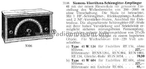 41W604; Siemens & Halske, - (ID = 1318142) Radio