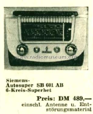 Autosuper 51 SB601AB; Siemens & Halske, - (ID = 515378) Car Radio