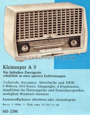 Kleinsuper A9; Siemens & Halske, - (ID = 2384060) Radio