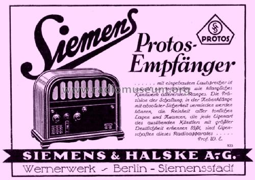 Protos Rfe21; Siemens & Halske, - (ID = 1611804) Radio