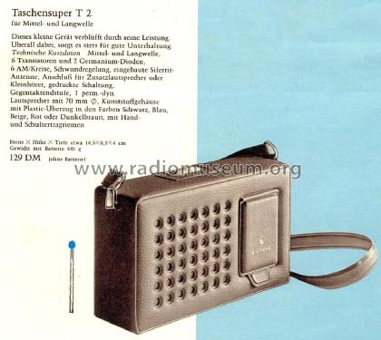 Taschensuper T2; Siemens & Halske, - (ID = 2383973) Radio