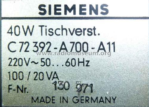 Tischverstärker C72392-A700-A11; Siemens & Halske, - (ID = 1063129) Ampl/Mixer