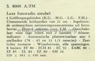 S8009A/FM; Siera; Belgien (ID = 2792405) Radio