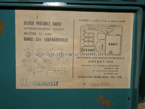 Portable Radio U-450; Silver Brand - Shin- (ID = 1089230) Radio