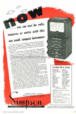 Volt-Amp-Wattmeter 390; Simpson Electric Co. (ID = 1193511) Equipment