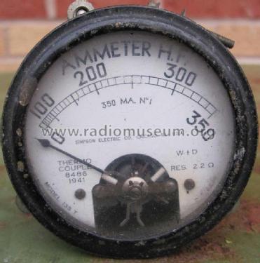 Ammeter H.F. 350 MA. No. 1 Model 135T Thermocouple 8486; Simpson Electric Co. (ID = 1708427) Equipment