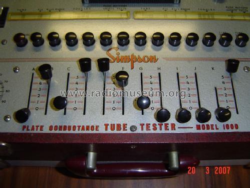 Plate Conductance Tube Tester 1000; Simpson Electric Co. (ID = 309985) Equipment