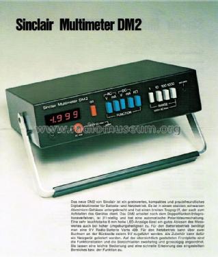 Digital Multimeter DM 2; Sinclair Radionics (ID = 2006871) Equipment