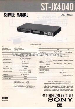 FM Stereo / FM-AM Tuner ST-JX4040; Sony Corporation; (ID = 2844659) Radio