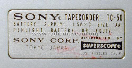 TC-50; Sony Corporation; (ID = 2479184) Reg-Riprod