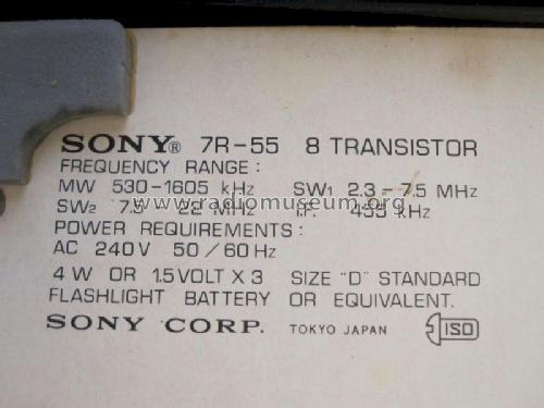 8 Transistor 7R-55; Sony Corporation; (ID = 1410319) Radio