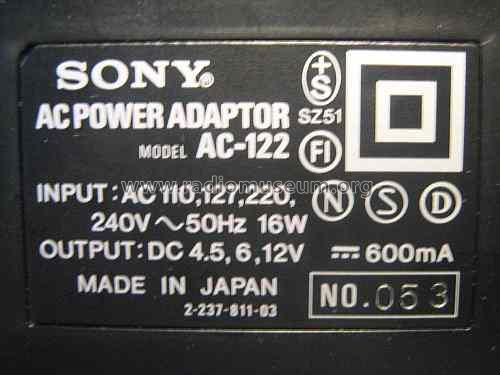 AC Power Adaptor AC-122; Sony Corporation; (ID = 1401538) Power-S