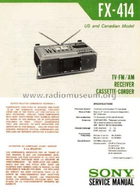 FX-414 BE; Sony Corporation; (ID = 1719556) TV Radio