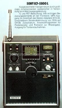 Captain 77 ICF-5800L; Sony Corporation; (ID = 495988) Radio