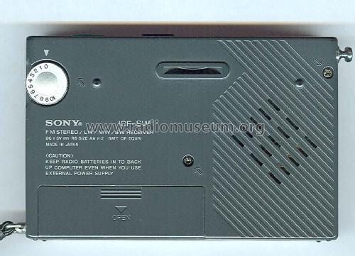 FM Stereo / LW / MW / SW Receiver ICF-SW1 - Type 1; Sony Corporation; (ID = 72717) Radio