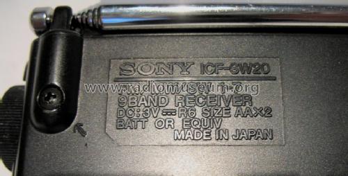 9 Bands FM / MW / SW Receiver ICF-SW20; Sony Corporation; (ID = 961498) Radio