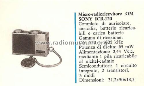 Integrated Circuit Radio ICR-120; Sony Corporation; (ID = 2094120) Radio
