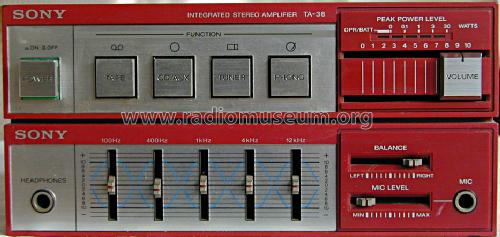 Integrated Stereo Amplifier TA-38; Sony Corporation; (ID = 852411) Ampl/Mixer