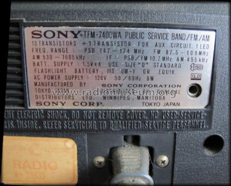 Public Service Band/FM/AM TFM-7400WA; Sony Corporation; (ID = 1532554) Radio