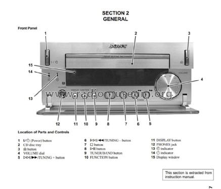Compact Disc Receiver HCD-SD1; Sony Corporation; (ID = 1721764) Radio