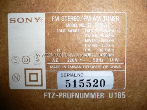 FM Stereo/FM-AM Tuner ST-212AL; Sony Corporation; (ID = 1582027) Radio