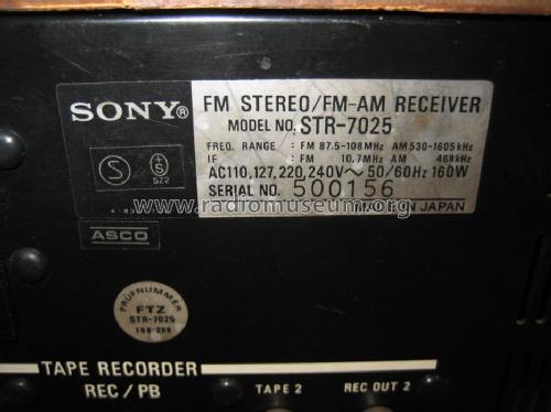 FM Stereo/FM-AM Receiver STR-7025; Sony Corporation; (ID = 755662) Radio