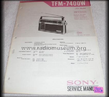 Public Service Band/FM/AM TFM-7400W; Sony Corporation; (ID = 1532497) Radio