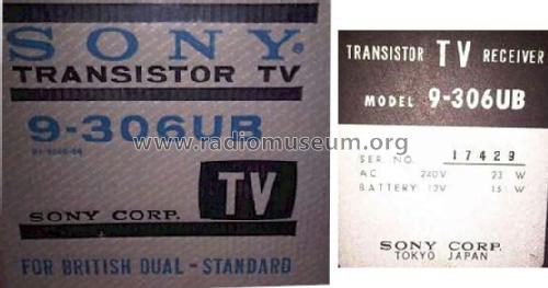 Transistor TV Receiver 9-306UB; Sony Corporation; (ID = 694467) Television