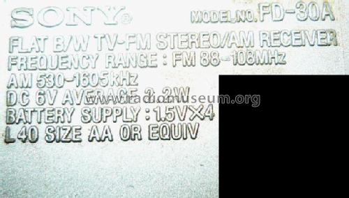 Watchman FD-30A; Sony Corporation; (ID = 1814890) TV Radio