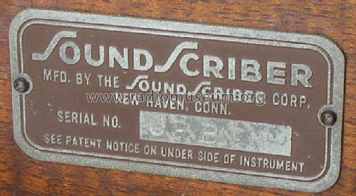 Sound Scriber unknown; SoundScriber Corp., (ID = 450872) Enrég.-R