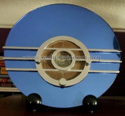 Sparton 566 Bluebird Art Deco Radio 'blue mirror' Ch= 506; Sparks-Withington Co (ID = 1359937) Radio