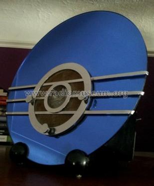 Sparton 566 Bluebird Art Deco Radio 'blue mirror' Ch= 506; Sparks-Withington Co (ID = 1359938) Radio