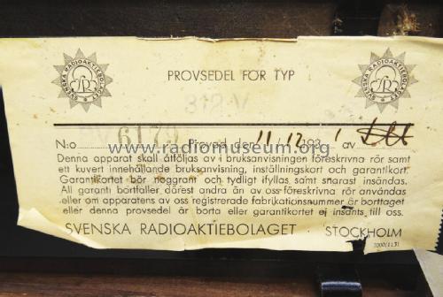 Radiola 312V; SR, Svenska (ID = 3003789) Radio