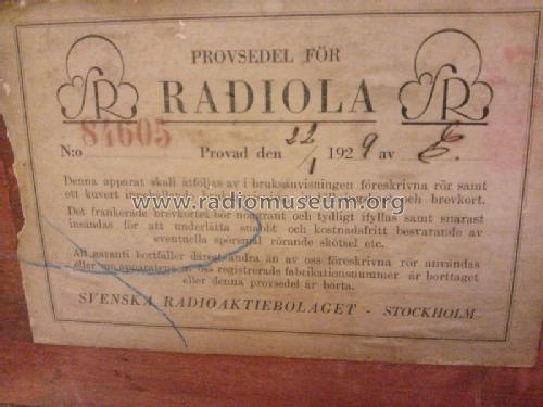 Radiola HLL 220; SR, Svenska (ID = 1340600) Radio