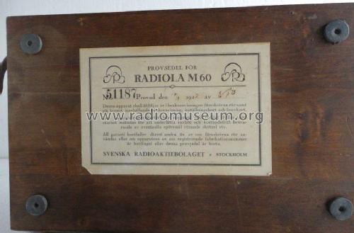Radiola M60; SR, Svenska (ID = 2377746) Radio