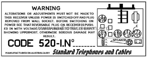 520A Ch= 520; Standard Telephones (ID = 2786712) Radio