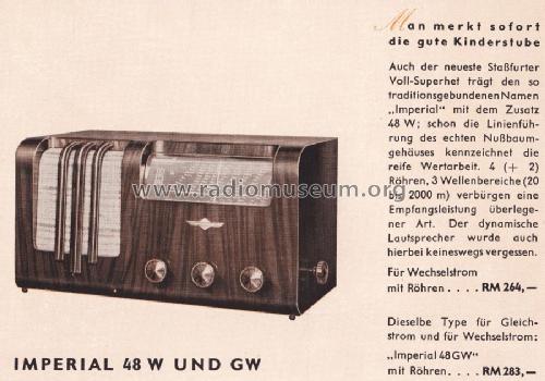 Imperial W48 ; Stassfurter Licht- (ID = 1274438) Radio