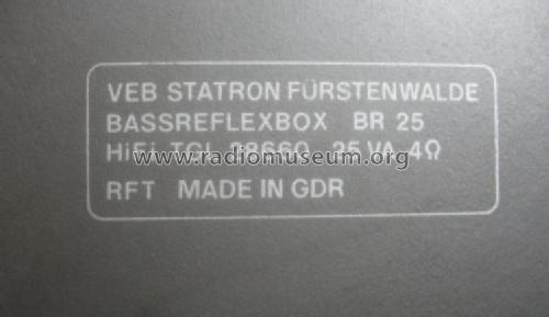 Hi-Fi Zweiwege-Baßreflexbox BR25; Statron, VEB Ostd.; (ID = 1517997) Parleur