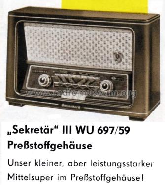Sonneberg Sekretär III 697/59WU; Stern-Radio (ID = 1261421) Radio