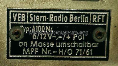Berlin A 100; Stern-Radio Berlin, (ID = 2800610) Car Radio
