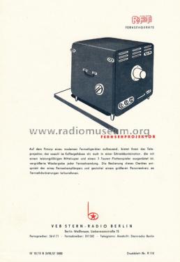 Fernsehprojektor Panke ; Stern-Radio Berlin, (ID = 1813677) Television