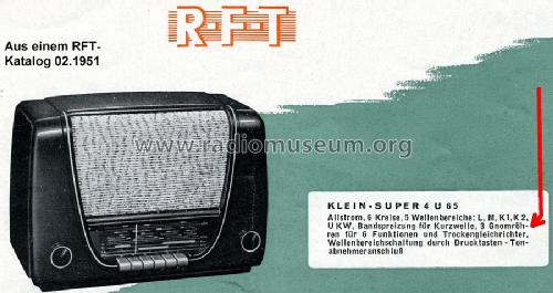 RFT-Super 4U65; Stern-Radio Rochlitz (ID = 1530401) Radio