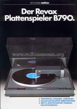 Revox B790 Direct Drive Turntable; Studer GmbH, Willi (ID = 2566982) Ton-Bild