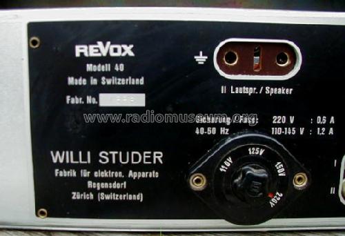 Revox 40; Studer-Revox; (ID = 376798) Ampl/Mixer