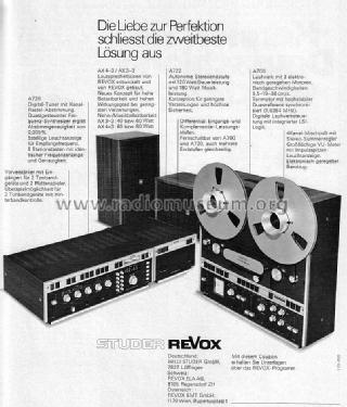 Revox A720; Studer-Revox; (ID = 1071160) Radio