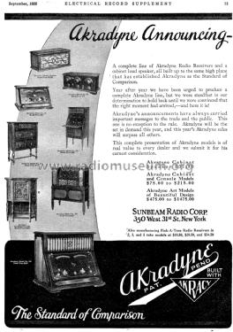 Akradyne Art Model 475; Sunbeam Radio Corp., (ID = 1965826) Radio