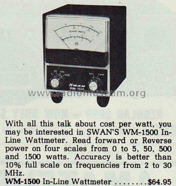 In-Line Wattmeter WM-1500; Swan Electronics, (ID = 2064334) Amateur-D