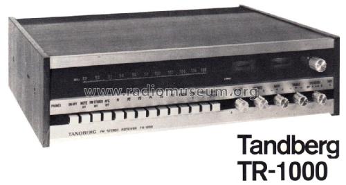 FM Stereo Receiver TR-1000; Tandberg Radio; Oslo (ID = 2699671) Radio
